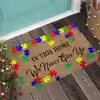 In This Home We Never Give Up Autism Awareness Coir Pattern Print Doormat Non Slip Door Floor Mats Decor Porch Doormat 2