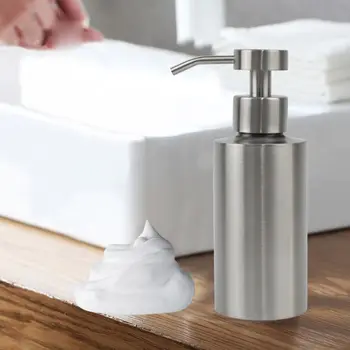 

250ml Hand Soap Pump Bottle Stainless Steel Foam Lotion Shampoo Liquid Dispenser for Bathroom Kitchen