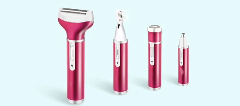 4 in 1 Women Epilator Electric Female Rechargeable Bikini Trimmer Body Portable Facial Hair Removal Shaver Set