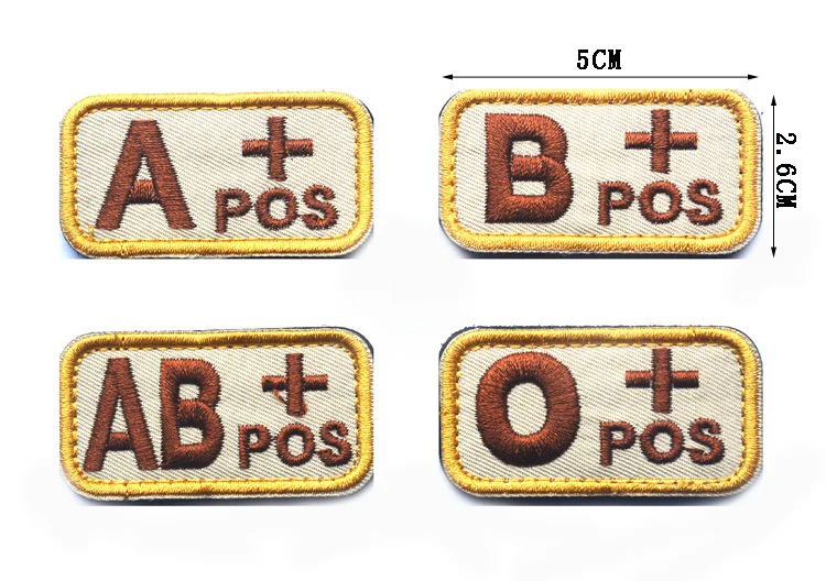 Ao tu duo er Тактический кровяного типа, вышитая на липучке этикетка A-type B AB O 5X2,6 см