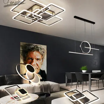 

Nordic Art LED Strip Fixtures Modern Minimalist Dining Table Hanging Light Living Room Bedroom Bedside Loft Cafe Decor Luminaria