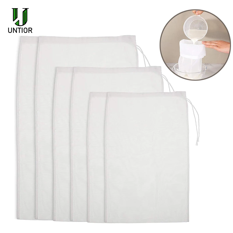 UNTIOR 100 Mesh Reusable Beer Brewing Wine Filter Bag Home High Temperature Resistance Fruit Juice Nuts Milk Nylon Net Brew | Дом и сад