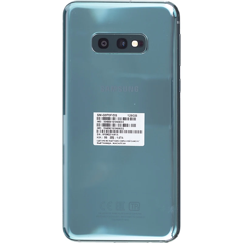 Смартфон Samsung Galaxy S10e SM-G970F 128Gb 6Gb зеленый 3G 4G 2Sim 5.8" AMOLED 1440x2960 And9 16Mpix