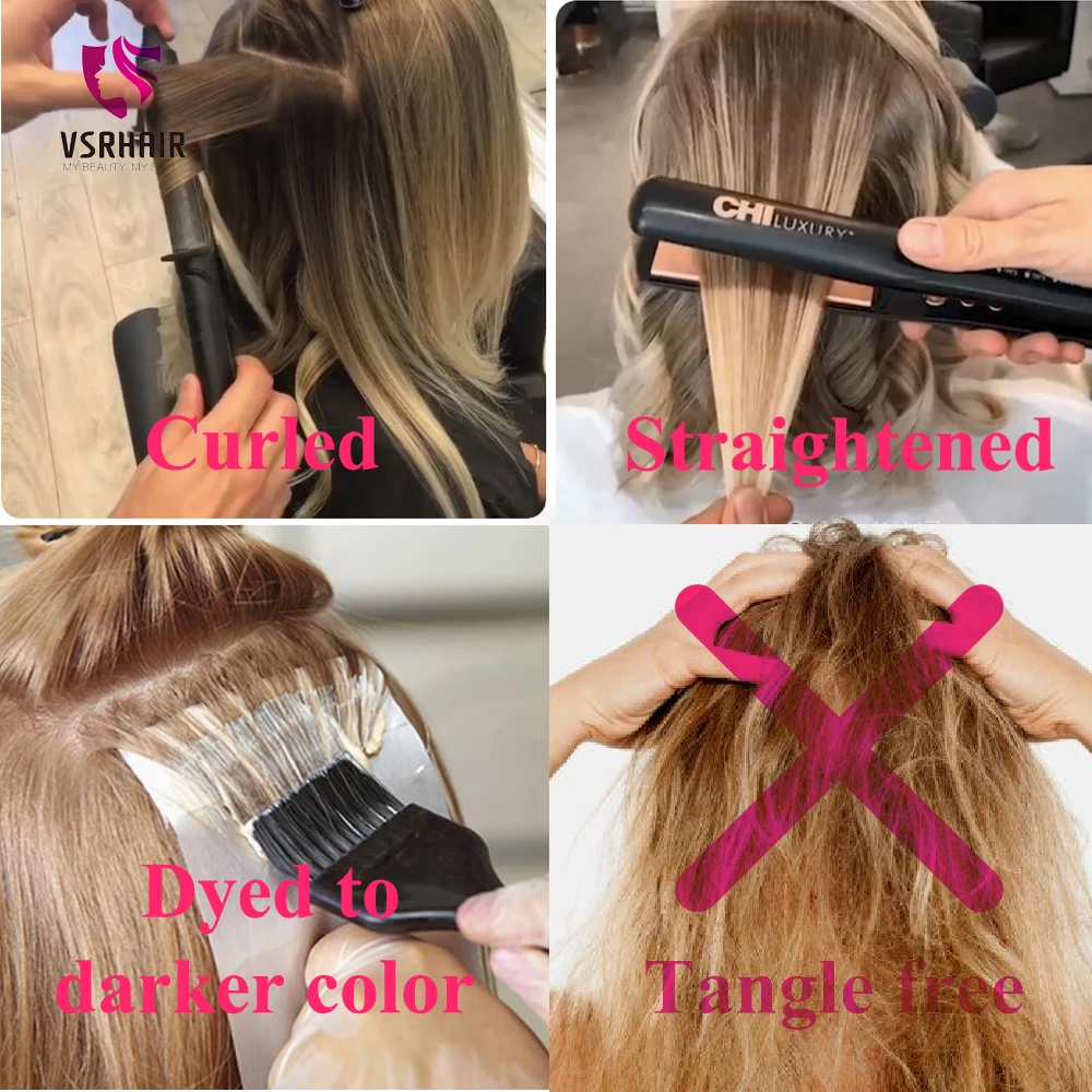 VSR полная кутикула 55 см Омбре цвет чистый Remy человеческие бесшовные двойные