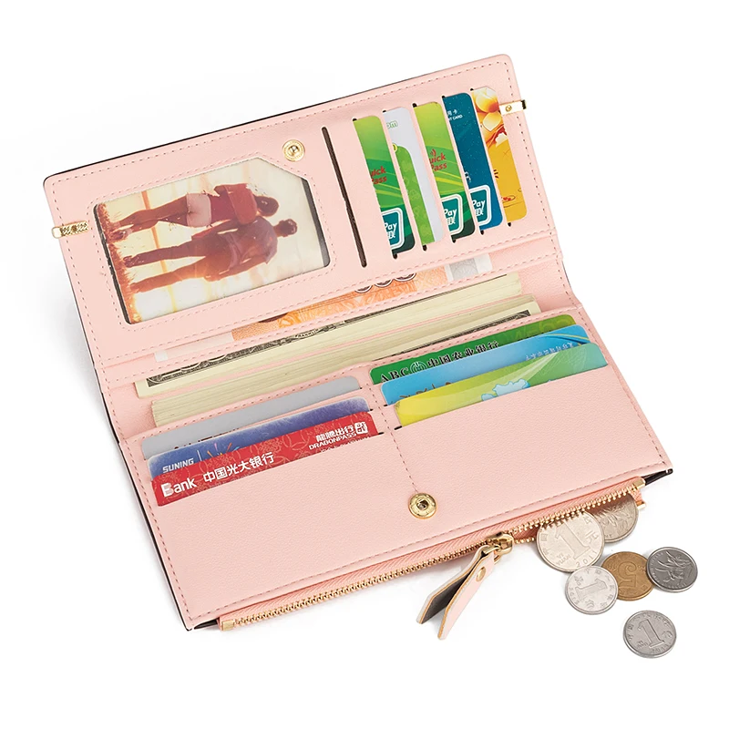 2020 New Women's Wallet Medium Long Korean Fashion Vertical Card Holder Leather Leather Zip Coin Purse 2020 New Women's Wallet Medium Long Korean Fashion Vertical Card Holder Leather Leather Zip Coin Purse
