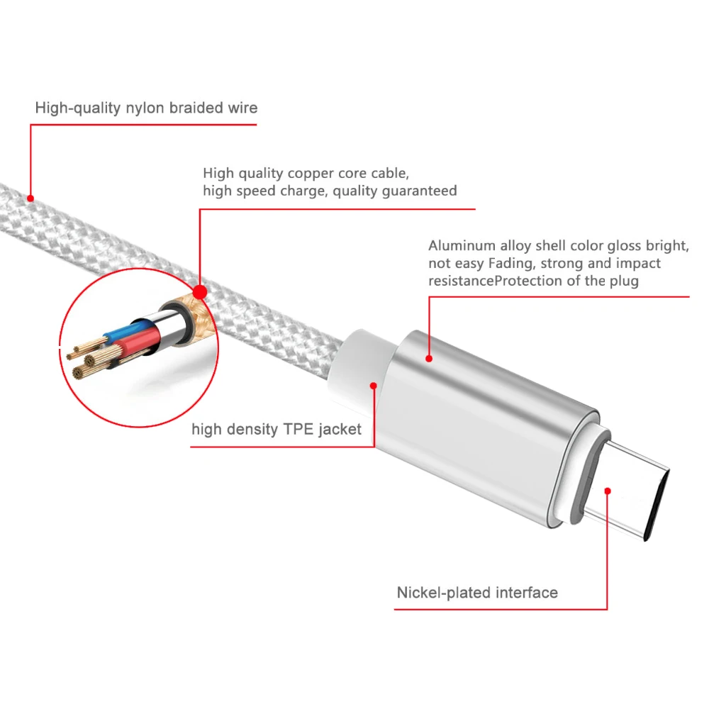 PUJIMAX, 5 шт. в упаковке, кабель usb C для быстрой зарядки, кабель type-c для передачи данных, зарядное устройство для samsung S8, S9, Note 9, 8, Xiaomi mi8, mi6, зарядный кабель