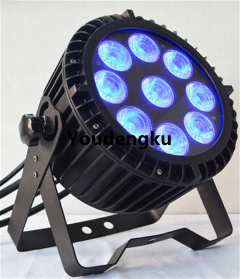 8pcs Ip65 dj light slim par 64 9x18w RGBWA UV 6in1 portable Outdoor Par LED Stage Lighting