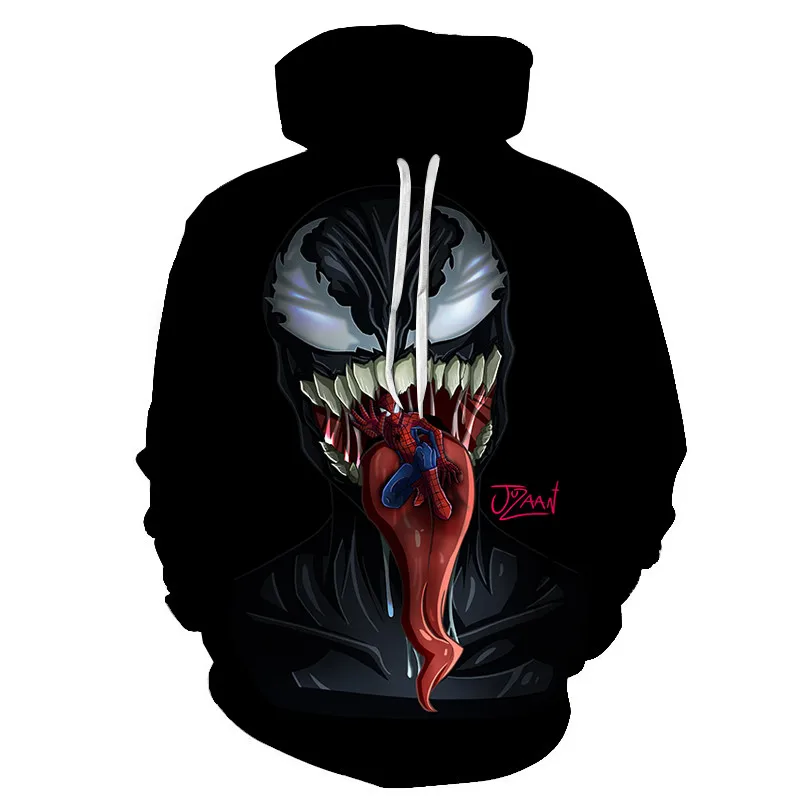 Лидер продаж, Новое поступление, популярный фильм Marvel venom, 3D принт, толстовки для мужчин и женщин, толстовки с капюшоном, хип-хоп пуловер с карманом, куртки