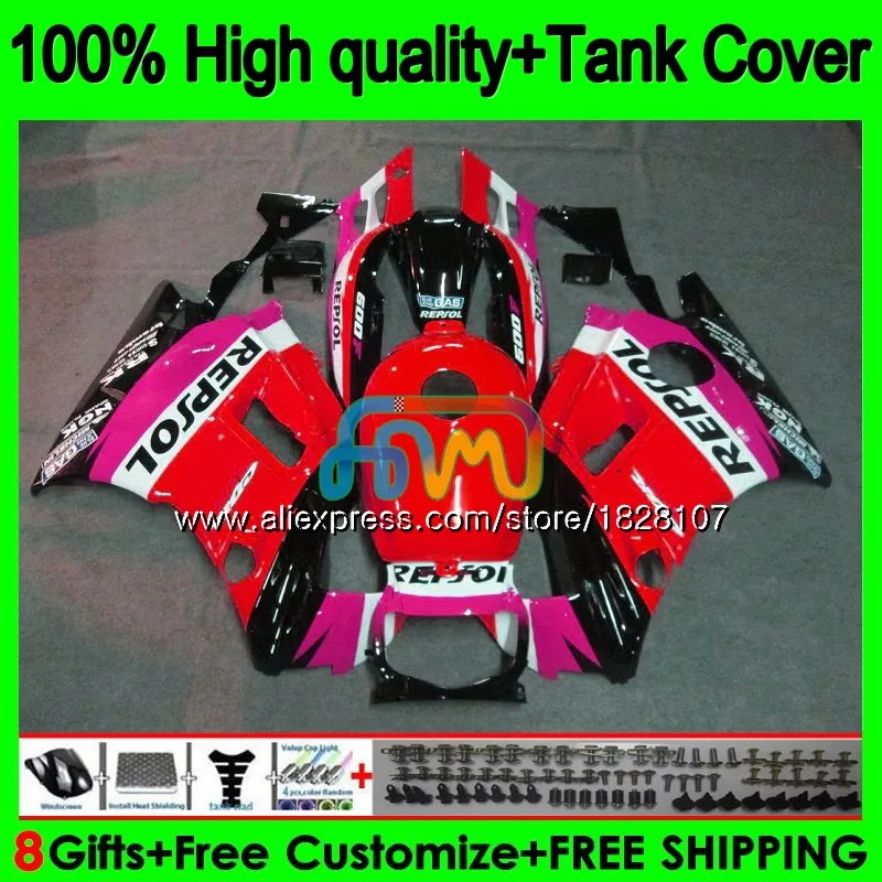 600CC обтекатель для HONDA CBR Repsol Красный 600 FS 600F2 600FS 1BS. 164 CBR600 F2 CBR600F2 1991 1992 1993 1994 91 92 93 94 корпус+ бак