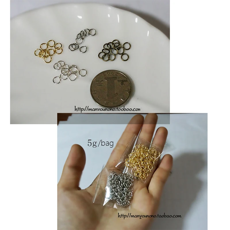 200개 4-10mm 오픈 서클 메탈 점프 링 목걸이 스플릿 링 커넥터 팔찌 귀걸이 펜던트 DIY 주얼리 제작