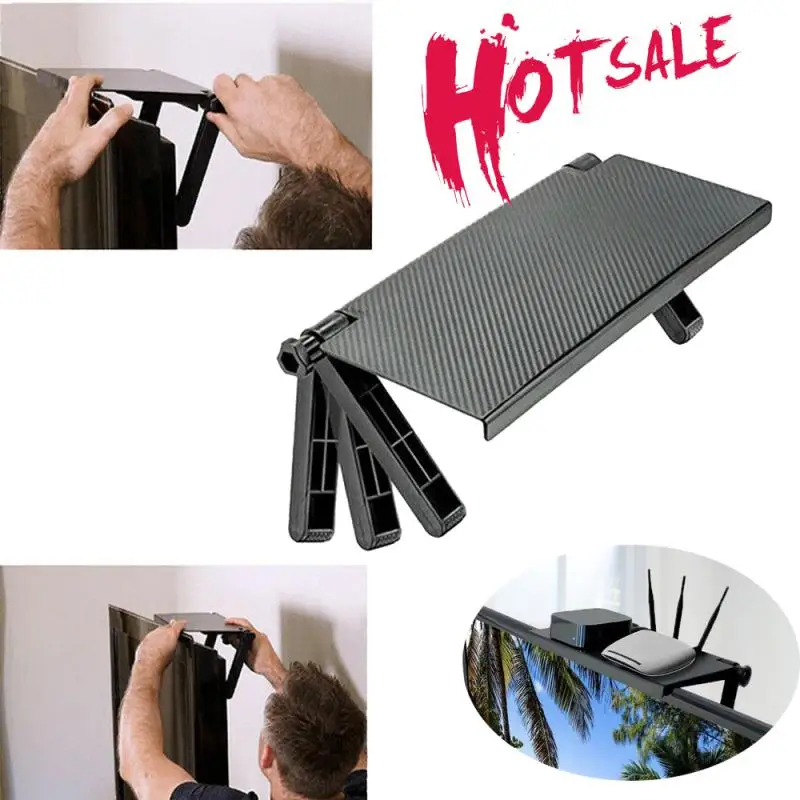 1pcs Adjustable Tv Rack Display Shelf Storage Rack Tv Screen Top