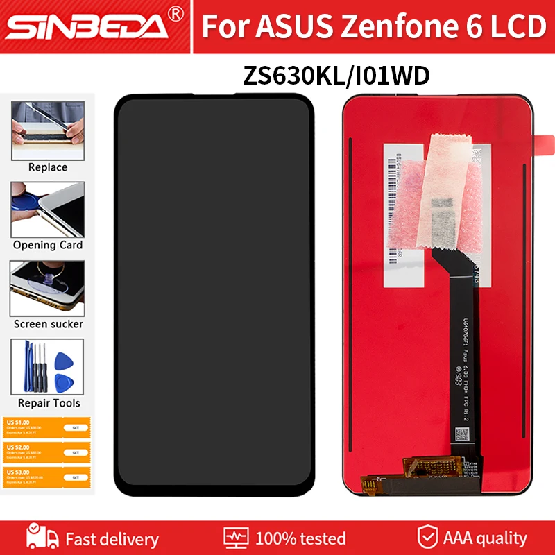 Оригинальный ЖК-дисплей 6 4 дюйма для ASUS Zenfone ZS630KL I01WD кодирующий преобразователь
