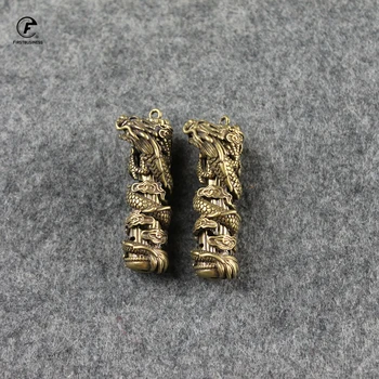

Fashion Copper Dragon Pillar Crafts Figurines Car Key Chain Pendant Retro Brass Chinese Feng Shui Ornament Home Decor Acccessory