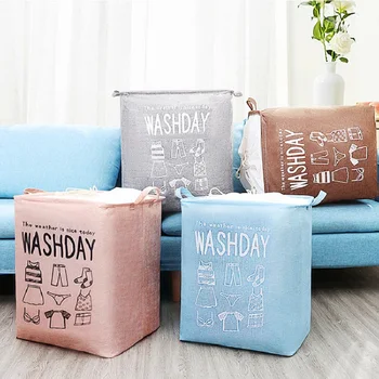 

Laundry Storage Supplies Big Mac Cotton Linen Clothes Storage Basket Foldable Large Capacity Living Room Debris Storage Bucket