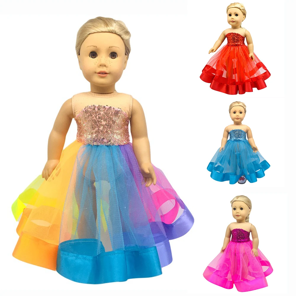 

Colorful 43cm New Born Baby Doll Clothes 18 Inch Bebe Doll Skirt Accessories Baby Girl Christmas Gift