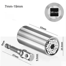 Многофункциональная розетка гаечный ключ 7-19 мм Универсальная головка гаечного ключа с крутящим моментом Набор торцевых втулок трещотка 3/8 втулка гаечный ключ магический инструмент