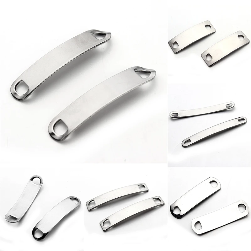10 Stück/Set Edelstahl-Verbindungsverschlüsse Blanko-Platten Handpräge-Etiketten für Halsketten Armbänder Schmuckherstellung Großhandel