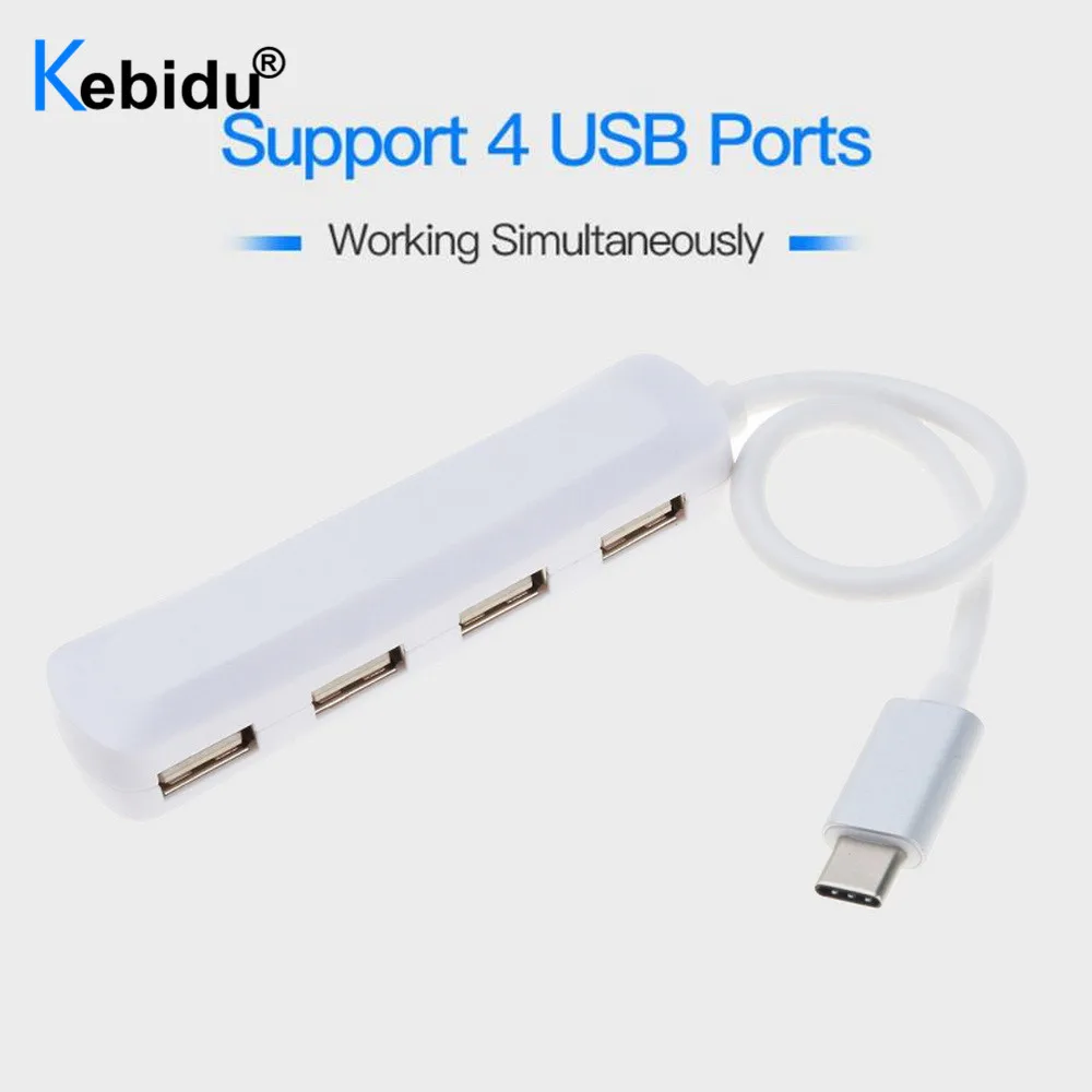 4 портовый концентратор Kebidu с разъемом USB 2 0 разветвитель адаптер для ПК ноутбука