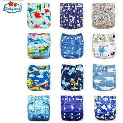 Babyland – couche pour bébé, 12 pièces/lot, réutilisable, lavable, couche culotte ajustable, écologique, 3 15kg 