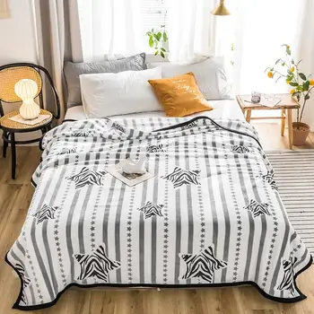 

42Star High quality Thicken plush bedspread blanket 200x230cm High Density Super Soft Flannel Blanket for the sofa/Bed/Car