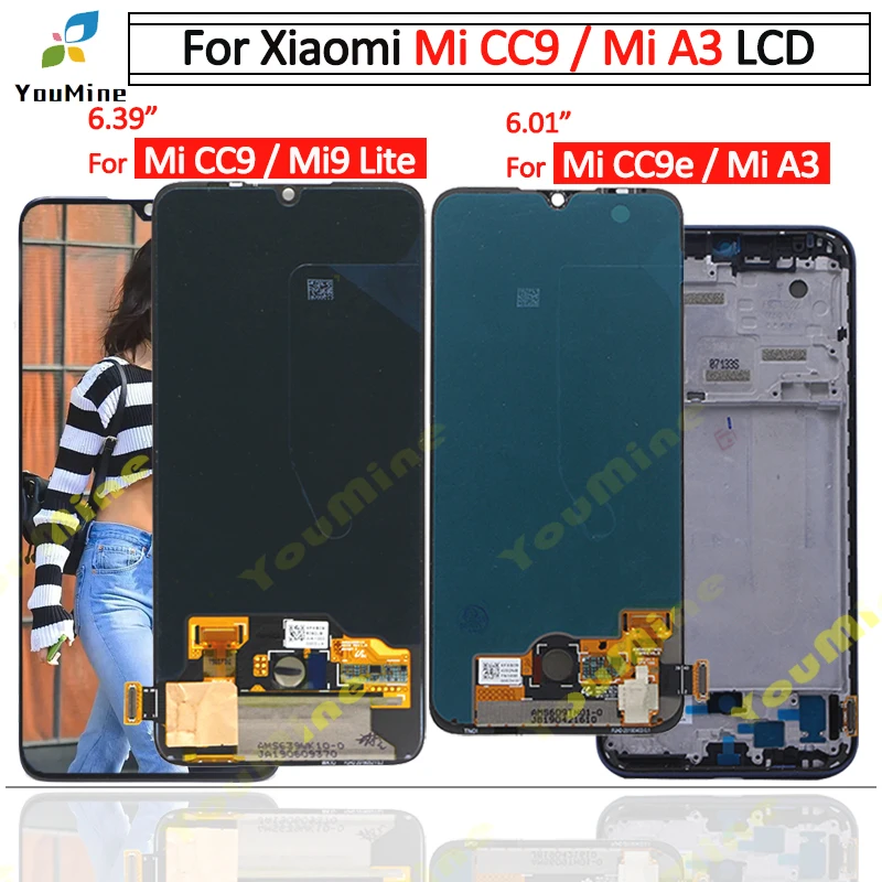 

For Xiaomi Mi CC9 LCD Display Touch Screen Digitizer M1906F9SH M1906F9SI Assembly Replacement For Xiaomi mi a3 LCD
