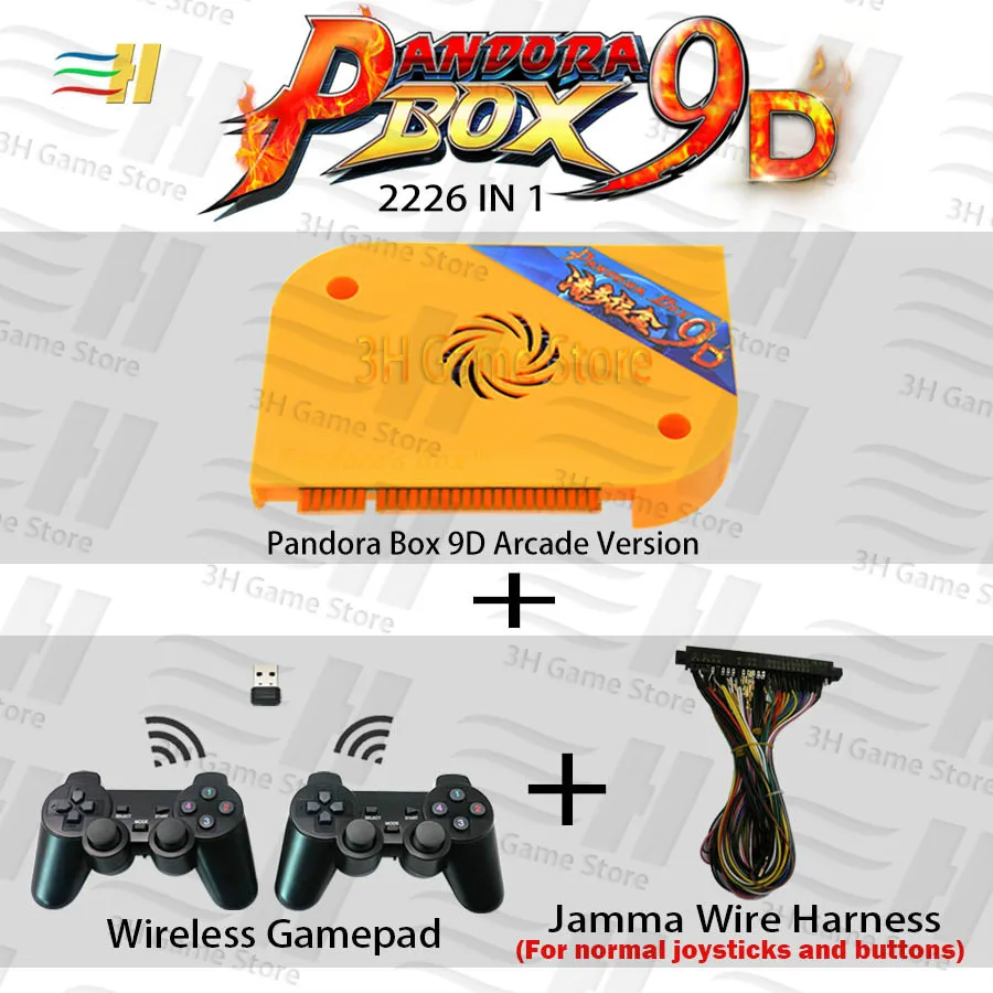 Pandora Box 9D 2226 в 1 аркадная версия доска для игры JAMMA HDMI VGA для монетного управления игровая машина поддержка 3P 4P игры usb - Цвет: 9D wireless normal