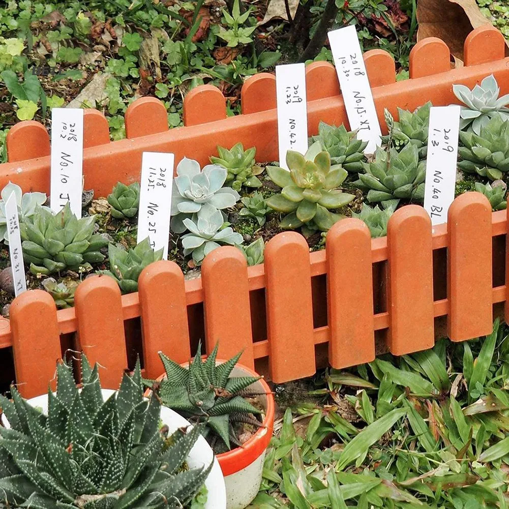 100Pcs White Plastic Plant Labels Waterproof Gardening Plant Classification Sorting Sign Tag Garden Supplies Flower Pot Decor
