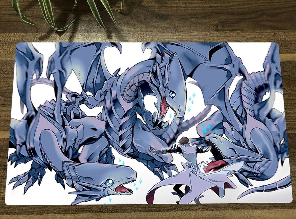 Yugioh Blueeyes White Dragon Tcg Mat Anime Custom Trading Card Game