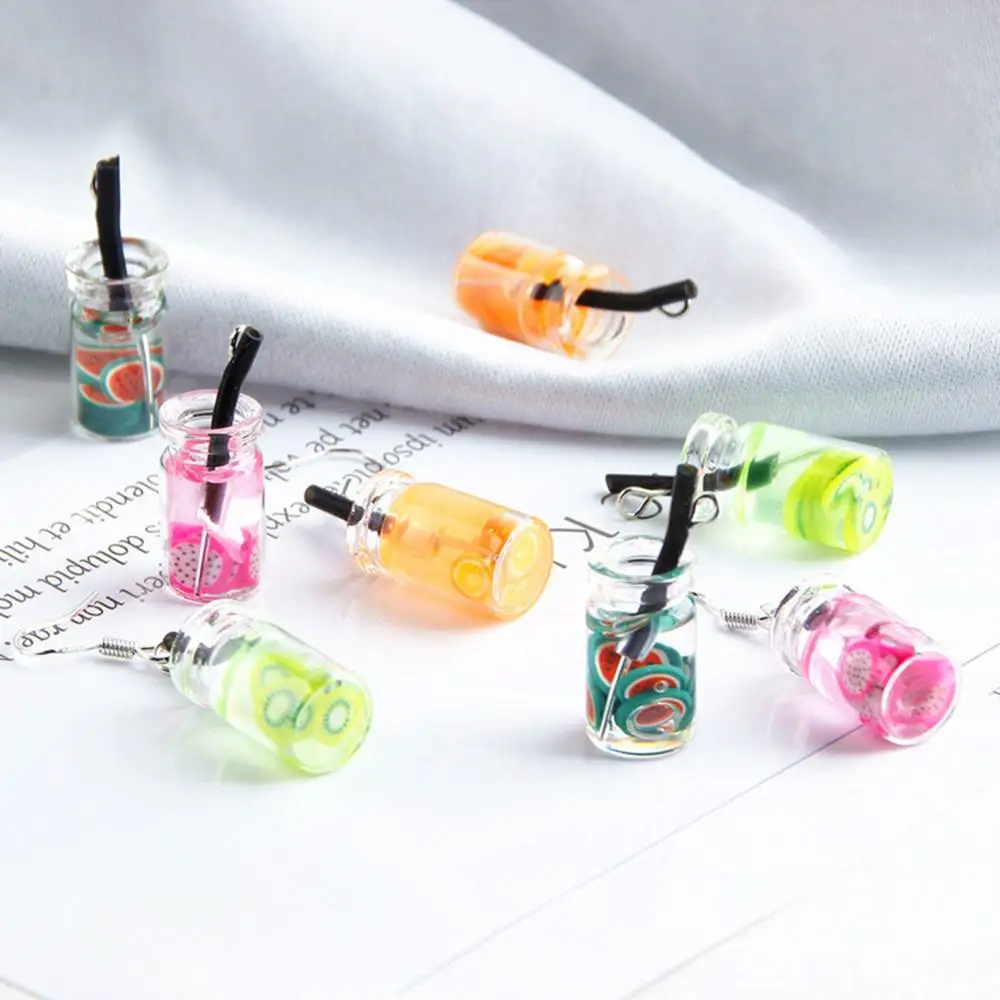 Женские Висячие серьги с чашкой фруктового сока Летние Стильные серьги-подвески