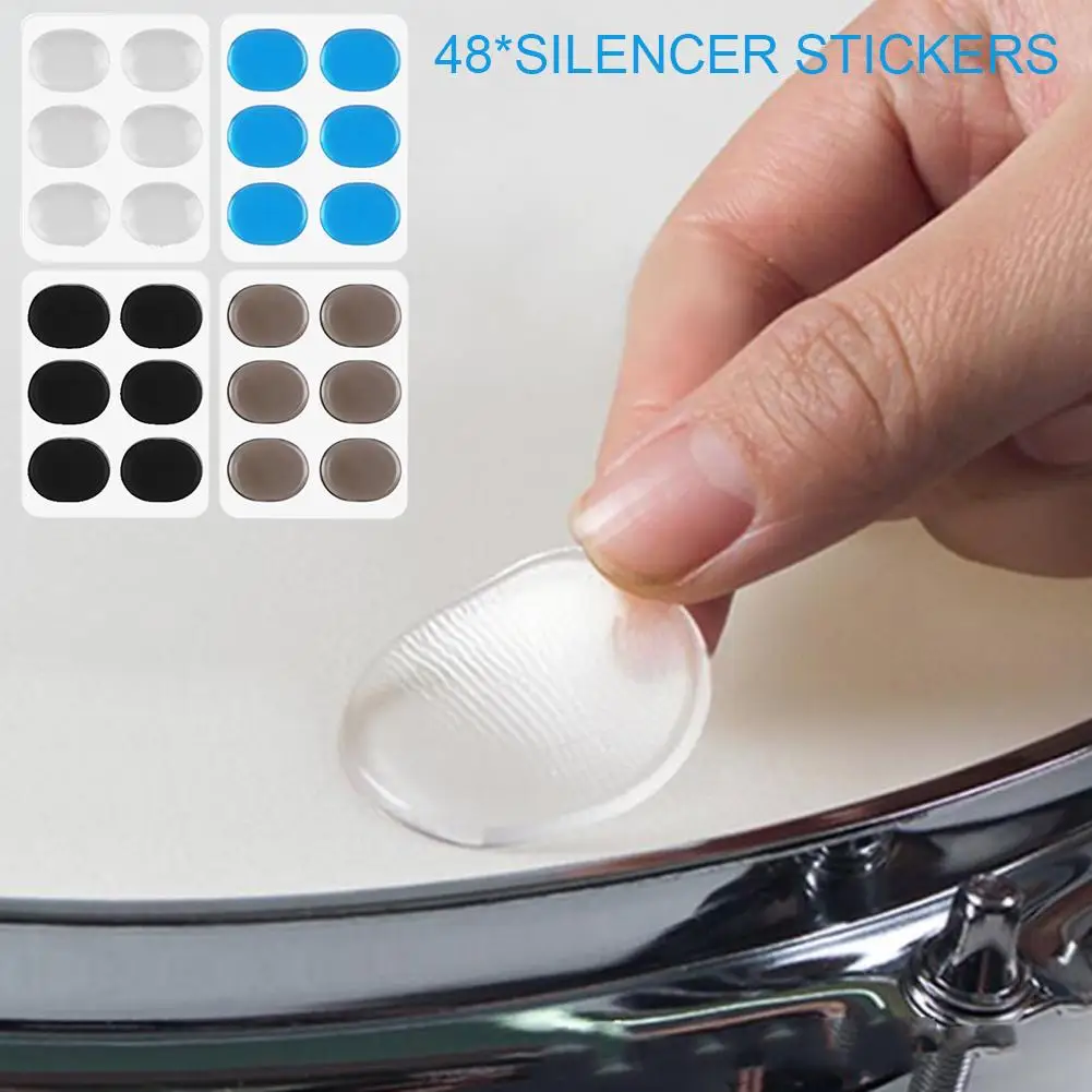 48 шт Силиконовые самоклеющиеся барабаны Snare Mute Silencer dump Подушка демпфер гелевая накладка силиконовый барабан глушитель Демпфирование