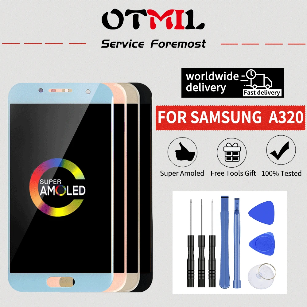 Дисплейный модуль OTMIL 4 7 дюйма AMOLED для SAMSUNG Galaxy A320 ЖК дисплей с сенсорным экраном и