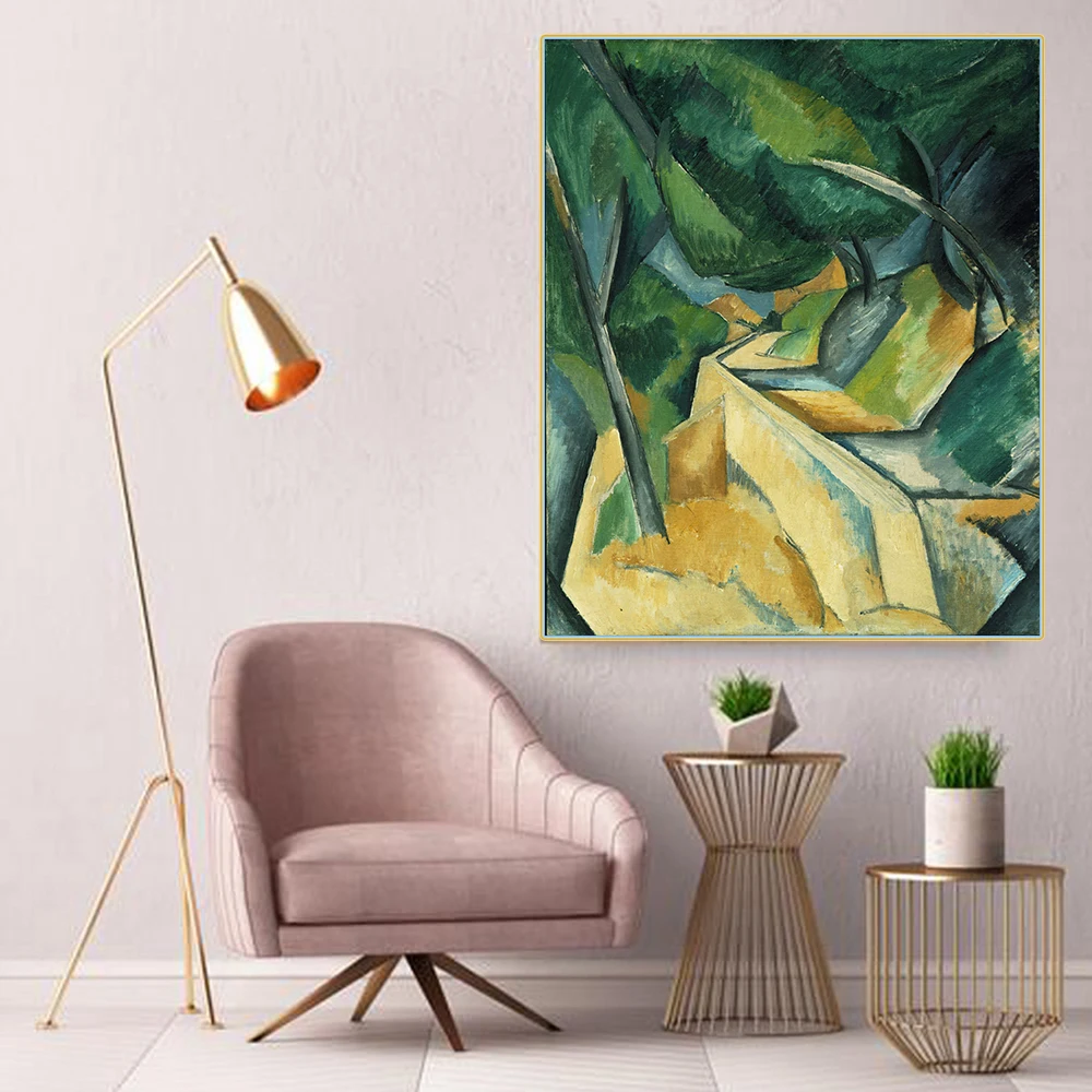 Citon холст искусство Масляная живопись Жорж Braque Road дорога возле L'Estaque Artwork