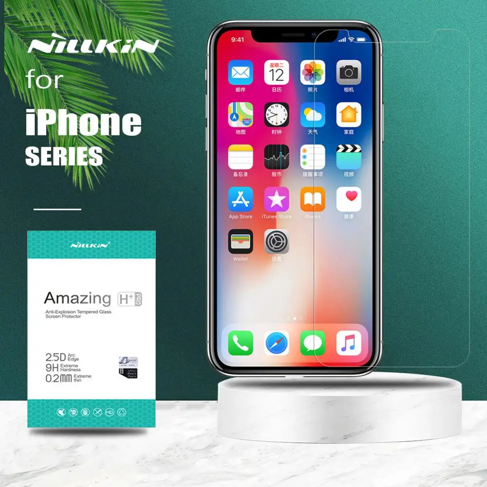 Nillkin для iPhone 12 11 Pro Max XS XR X Glass H + защита экрана из закаленного стекла 7 8 6 6S Plus 2020 SE