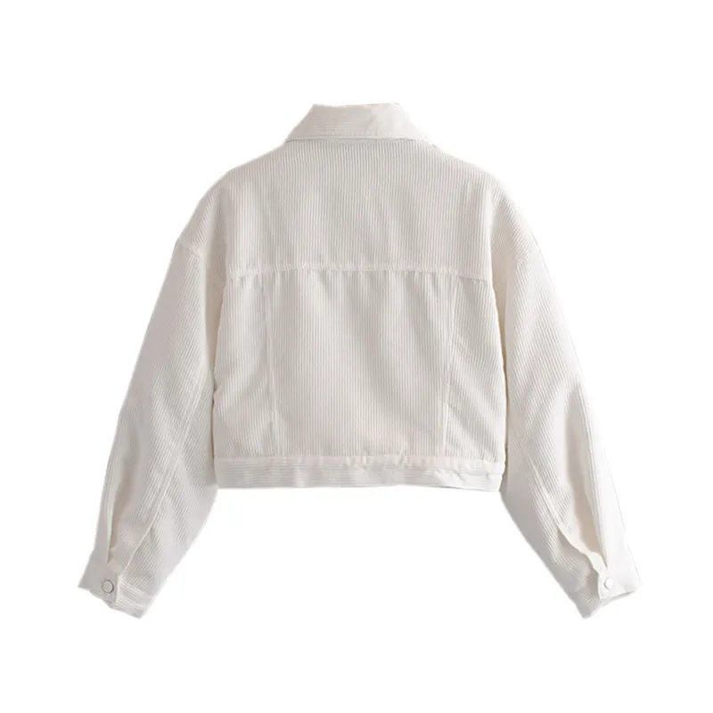 

2018 Autumn New Style Single Breasted Fold-down Collar Long Sleeve Short Slimming Solid Color Short Jacket Women's