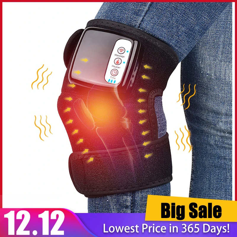 Comprar Masajeador con calor de rodilla portátil masajeador de rodilla para alivio del dolor articular tratamiento físico inalámbrico y recargable