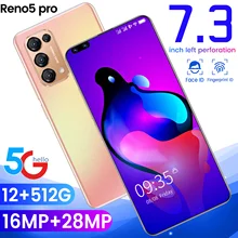 Téléphone portable Reno5 Pro débloqué, écran de 7.3 pouces, Smartphone, mémoire de 12GB et 512GB, batterie de 5000mAh, double carte SIM 