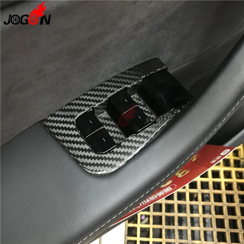 Сухая карбоновая Автомобильная дверная ручка оконный переключатель панель накладка для Tesla модель 3
