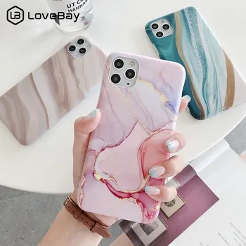 

Lovebay Vintage Marble Texture Phone Case For iPhone 11 Pro X XR XS Max SE 2020 7 8 Plus 11 Shockproof Matte Soft IMD Back Cover