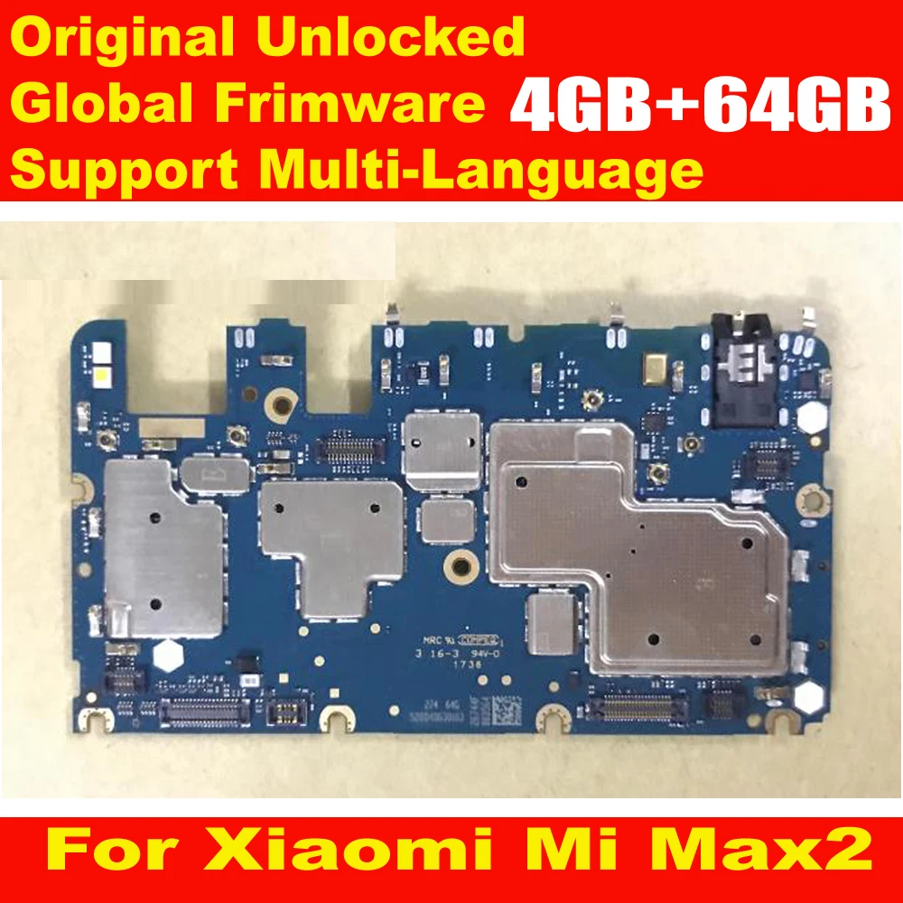 Материнская плата для Xiaomi Mi MAX2 MAX 2 100% оригинальная материнская с микросхемами