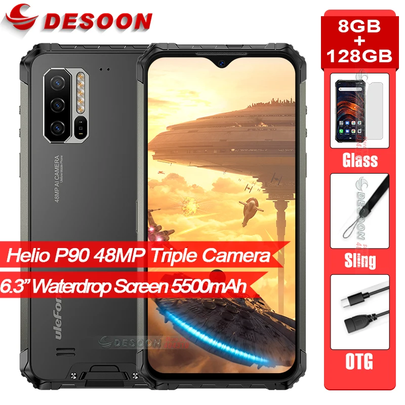 Global Vision Ulefone Armor 7 IP68 прочный мобильный телефон Helio P90 Восьмиядерный 8 ГБ 128 ГБ Android 9,0 48MP 4G LTE камера смартфон