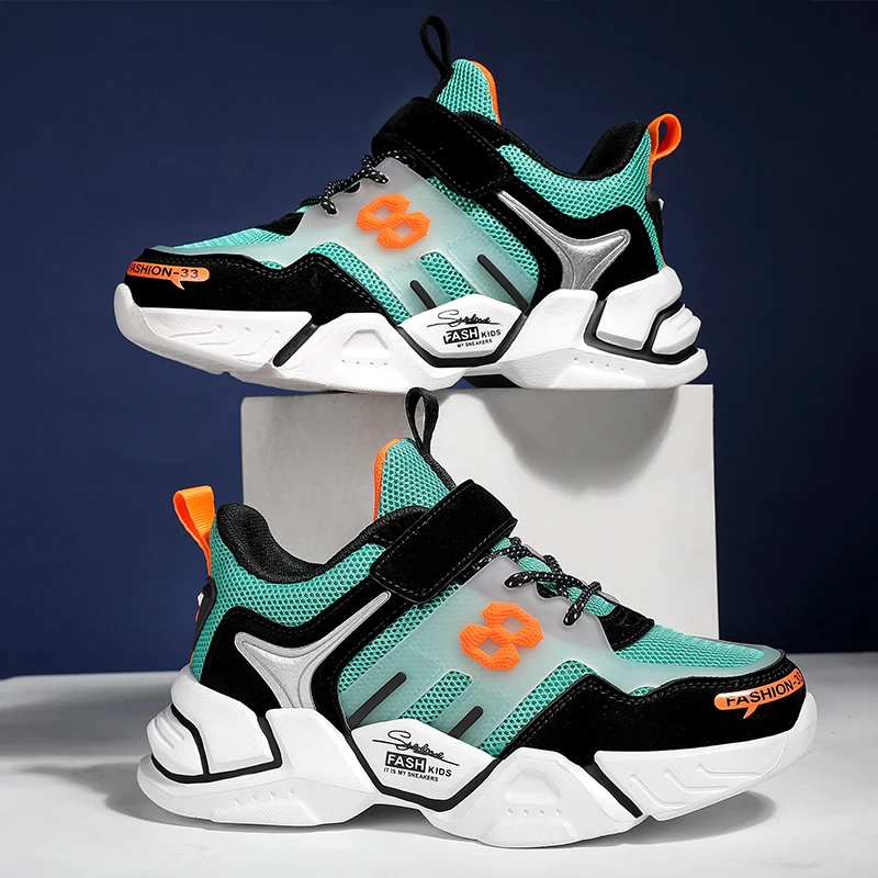 

Boys' sports shoes 2020 four seasons new fashion and comfortable children's shoes boys mid-mesh breathable shoes (walker)