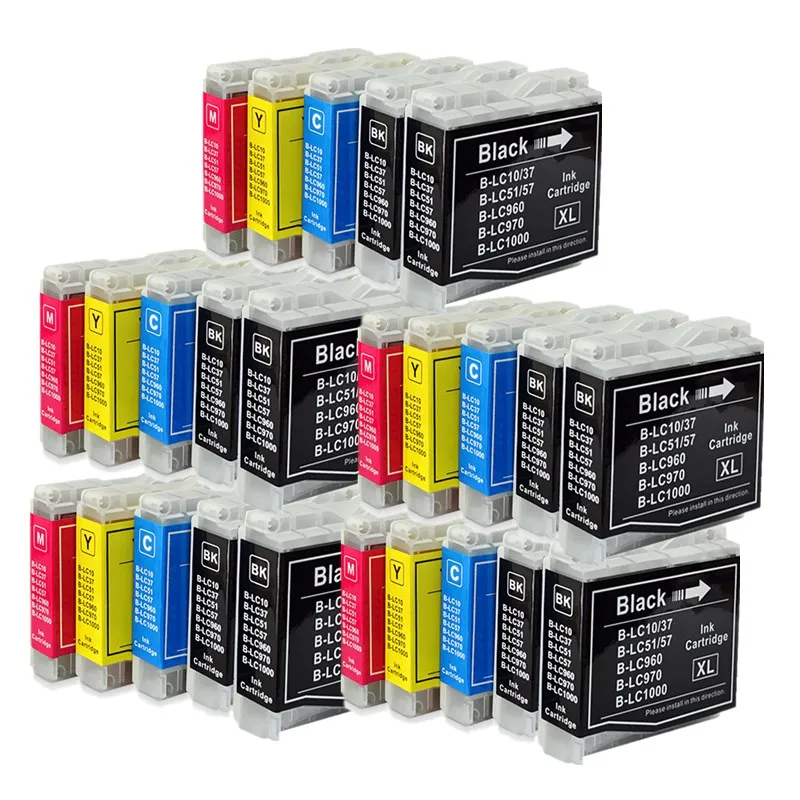 LC10 LC37 LC51 LC57 LC960 LC970 LC1000 чернильные картриджи DCP-157C DCP-330C DCP-350C DCP-540CN DCP-560CN принтер - Цвет: 5SET 5BK 25PCS