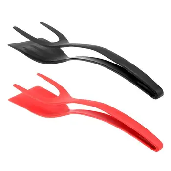 

Creative 2 in 1 Egg Pancake Shovel Perfect Burger Egg Turners Cooking Gadgets Kitchen Shovel Spatula Bread Tongs Non-stick G5T8