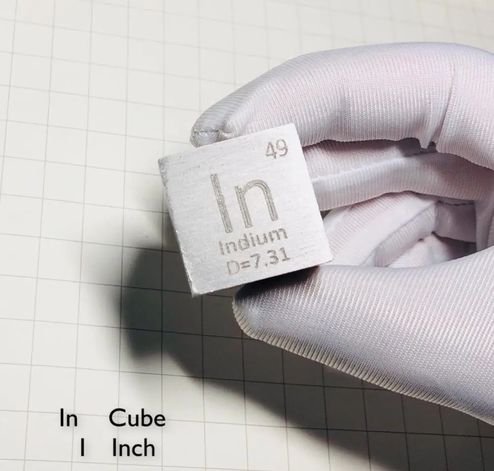 

Indium Metal 1 Inch 25.4mm Density Cube 99.995% Pure for Element Collection