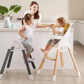 

Children's Dining Chair Solid Wood Multifunctional Baby Dining Chair Home Baby Dining Table Learning To Sit Chair And Ben