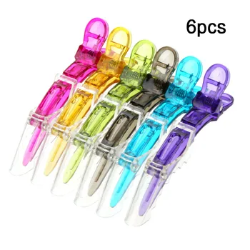 

6Pcs Colorful Sectioning Clip Hairdressing Salon Hair Clips Grip Crocodile Shape Multi-functional Hair Stylin Clip Supplies