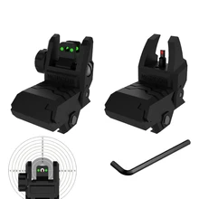 

Fiber Optic Iron Sights Flip Up Front and Rear Sights Low Profile with Red and Green Dot For Picatinny Weaver Rails 1/2 MOA