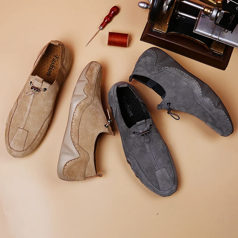 Golden Sapling Retro Loafers Genuine Leather Mens Casual Shoes Fashion Driving Flats Classic Leisure Loafers Handmade Shoe Men
