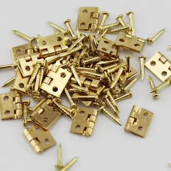

Hot Sale 20Pcs Mini Metal Hinges with Nails DIY Miniature Furniture Dollhouse Accessory