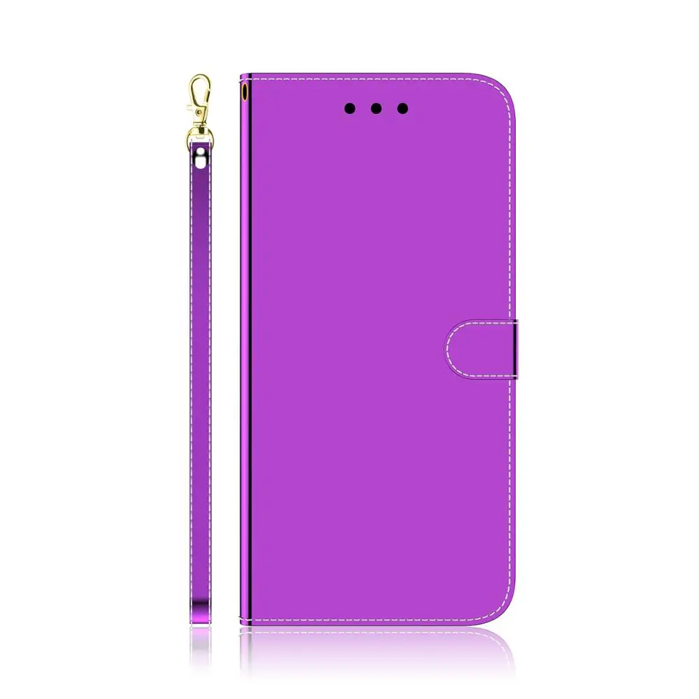Кожаный чехол-книжка с зеркальной вспышкой для Xiaomi Redmi 9T A3 CC9 Note 7 7S 8 Pro Блестящий Футляр для Redmi 7 Y3 7A K20 8 8A Pro Чехол для телефона s - Цвет: Purple